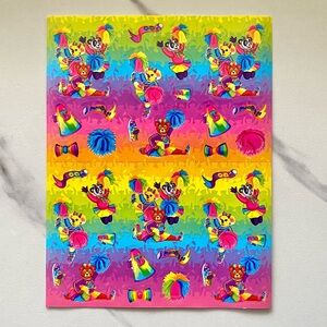 VTG Lisa Frank Cheerleader Bears complete sticker sheet